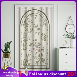 Se7ven✨Partition curtain No punching door curtain can be customized air conditioning short curtain bedroom heat insulation cold hanging curtain kitchen toilet wind blocking