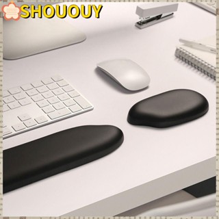 Shououy แผ่นรองเมาส์ คีย์บอร์ด หนัง PU ตามหลักสรีรศาสตร์ สําหรับเล่นเกม แล็ปท็อป บ้าน สํานักงาน