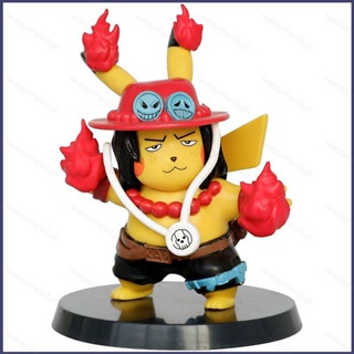 Ye โมเดลฟิกเกอร์ Pokemon Pikachu One Piece Ace ของเล่นสําหรับเด็ก