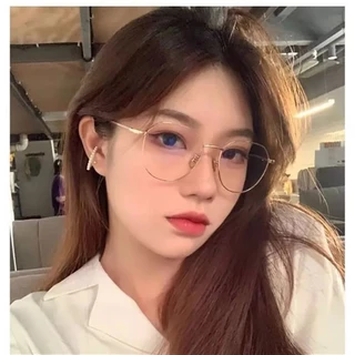 👓แว่นสายตาสั้น👓 -50~600° แว่นป้องกันแสงสีฟ้า กรอบทรงกลม แว่นตาแฟชั่นผู้ชายและผู้หญิง 066