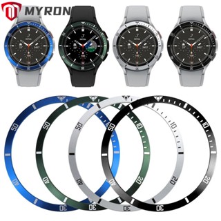 Myron แหวนกันชนโลหะ ทรงกลม 42 46 มม. อุปกรณ์เสริม สําหรับ Galaxy Watch 4 Classic 42 มม. 46 มม.