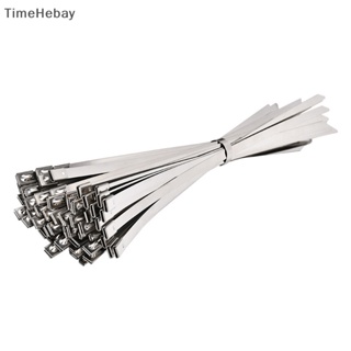 Timehebay 20/10 ชิ้น สเตนเลส สายเคเบิล ไทร์ ล็อค โลหะ ซิป-Exhaust Locking Cable Ties EN