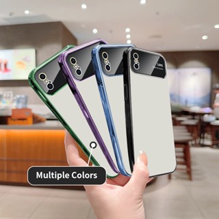 สําหรับ iPhone 7 Plus / 8 Plus เคส หน้าต่าง ขนาดใหญ่ มุมมอง นิ่ม TPU เคลือบไฟฟ้า ป้องกันการชนกัน + ฟิล์มป้องกันเลนส์ สําหรับ iPhone 8 Plus / 7 Plus เคสด้านหลัง