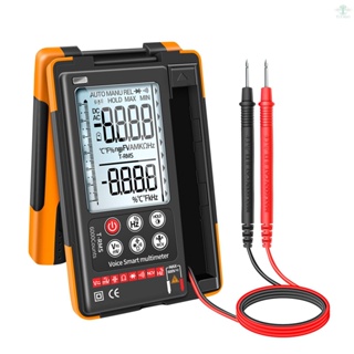 ANENG Q60S Digital Multimeter Voice Control TRMS 6000 Counts Portable Ohm Volt Amp Tester for Measuring Voltage Current Resistance Capacitance Temperature Diode NCV Continuity Test with Flashlight Auto-off LCD Display Backlight