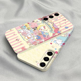 SANRIO เคสโทรศัพท์มือถือ พลาสติกแข็ง ป้องกันกล้อง ลายตัวการ์ตูนคิตตี้น่ารัก สําหรับ Samsung Galaxy S23 Plus Ultra S22 S21 S20 FE Note9 Note 10 Plus Pro