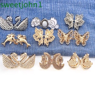 Sweetjohn กระดุมโลหะ ถอดออกได้ รูปกระต่าย ปรับได้ สําหรับกางเกง DIY