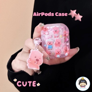 เคสหูฟังบลูทูธ ซิลิโคนนุ่ม ใส กันกระแทก ลายการ์ตูนน่ารัก สําหรับ AirPods 1 2 3 Pro 2