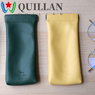 Quillan เคสแว่นตาหนัง แบบพกพา เรียบง่าย กันน้ํา ป้องกันชาย หญิง เคสป้องกันแว่นตา