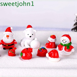 Sweetjohn โมเดลฟิกเกอร์เรซิ่น รูปซานตาคลอส ขนาดเล็ก สําหรับตกแต่งสวน ภูมิทัศน์ ของขวัญคริสต์มาส