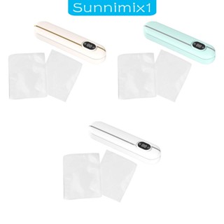 [Sunnimix1] เครื่องซีลสูญญากาศไฟฟ้า ปลั๊ก US พร้อมถุงซีล 10 ชิ้น น้ําหนักเบา สําหรับห้องครัว อาหารทะเล ผัก