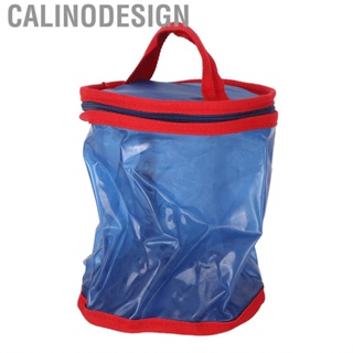 Calinodesign Ball Storage Bag  Blue and Red Zipper Closure Large  Golf Pouch Lightweight Space Saving Transparent Window with Carrying Handle for Balls