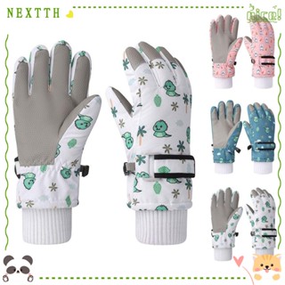 Nextth ถุงมือ ผ้าฟลีซ แบบหนา กันน้ํา กันลม ให้ความอบอุ่น เหมาะกับฤดูหนาว สําหรับเด็กนักเรียน เล่นสกี ขี่จักรยาน