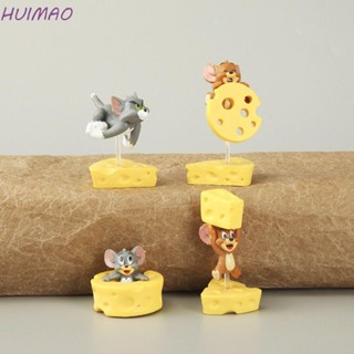 Huimao โมเดลฟิกเกอร์ PVC รูปการ์ตูน Tom And Jerry Jerry Cheese Cat And Mouse Tom And Mouse Jerry ของเล่นสําหรับเด็กวัยหัดเดิน 4 ชิ้น ต่อชุด