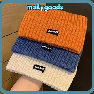 Moilyhd ที่คาดผม ผ้าถัก ยืดหยุ่น สีพื้น แฟชั่นฤดูใบไม้ร่วง ฤดูหนาว สําหรับผู้หญิง