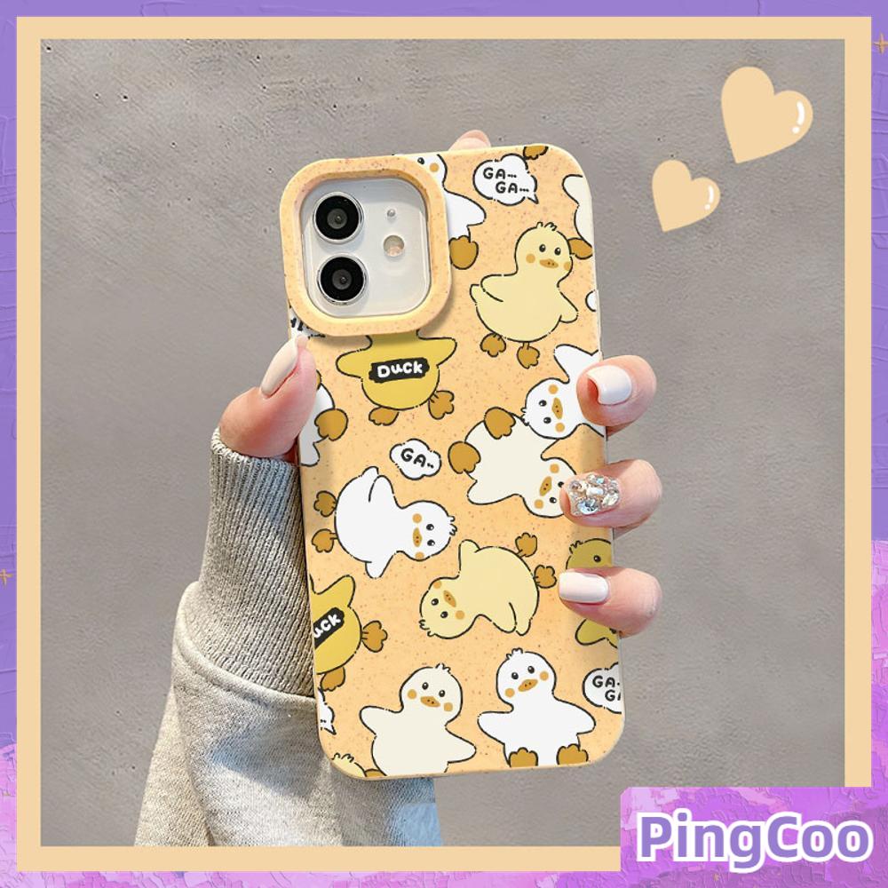 Pingcoo - เข้ากันได้สำหรับ เคส iphone 11 เคสไอโฟน เคสไอโฟน11 กรณีเป็นมิตรกับสิ่งแวดล้อมสีเหลืองกรณีนุ่มป้องกันการกระแทกเป็ดน้อยสีเหลืองน่ารักเข้ากันได้กับ iPhone 14 PRO MAX 13 PRO MAX 12 PRO MAX XR XS 7Plus 8 PLUS