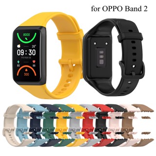 สายนาฬิกาข้อมือ ซิลิโคนนิ่ม ระบายอากาศ แบบเปลี่ยน สําหรับ OPPO Band 2 OPPO Band2 Smartwatch Belt Correa