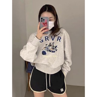 [SR-STUDIO] Grove พร้อมส่ง เสื้อกันหนาว คอกลม ทรงหลวม พิมพ์ลายการ์ตูน Dongdaemun สไตล์เกาหลี สําหรับผู้หญิง