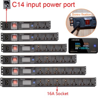 รางปลั๊กไฟดิจิทัล C14 อินพุต PDU 2-14 ช่อง 16A ติดผนัง