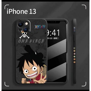 Luffy and Soron เคสไอโฟน14Promax เคสไอโฟน11 7พลัส 8พลัส เคส iPhone 14 เคสลายแถบข้างขอบเหลี่ยมซิลิโคนกันกระแทกสีดํา สำหรับ เคสApple iPhone 13 Pro Max 12promax X Xr SE 6s 6splus 12mini 13mini