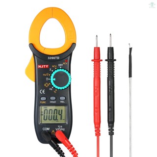 NJTY Digital Clamp Meter 4000 Counts Auto Range Multimeter with NCV Test AC/DC Voltage AC Current Portable Handheld Multimeter LCD Diaplay Measuring Resistance Capacitance Frequency Continuity Diode Temperature