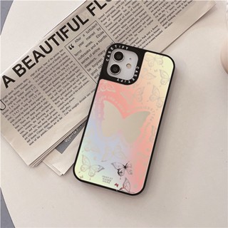 Casetify X You Give Me เคสโทรศัพท์มือถือ PC แข็ง กันกระแทก ลายผีเสื้อ สีดํา สีเงิน สําหรับ iPhone 15 14 13 12 11 Pro MAX IX XS MAX XR 6 6s 7 8 Plus