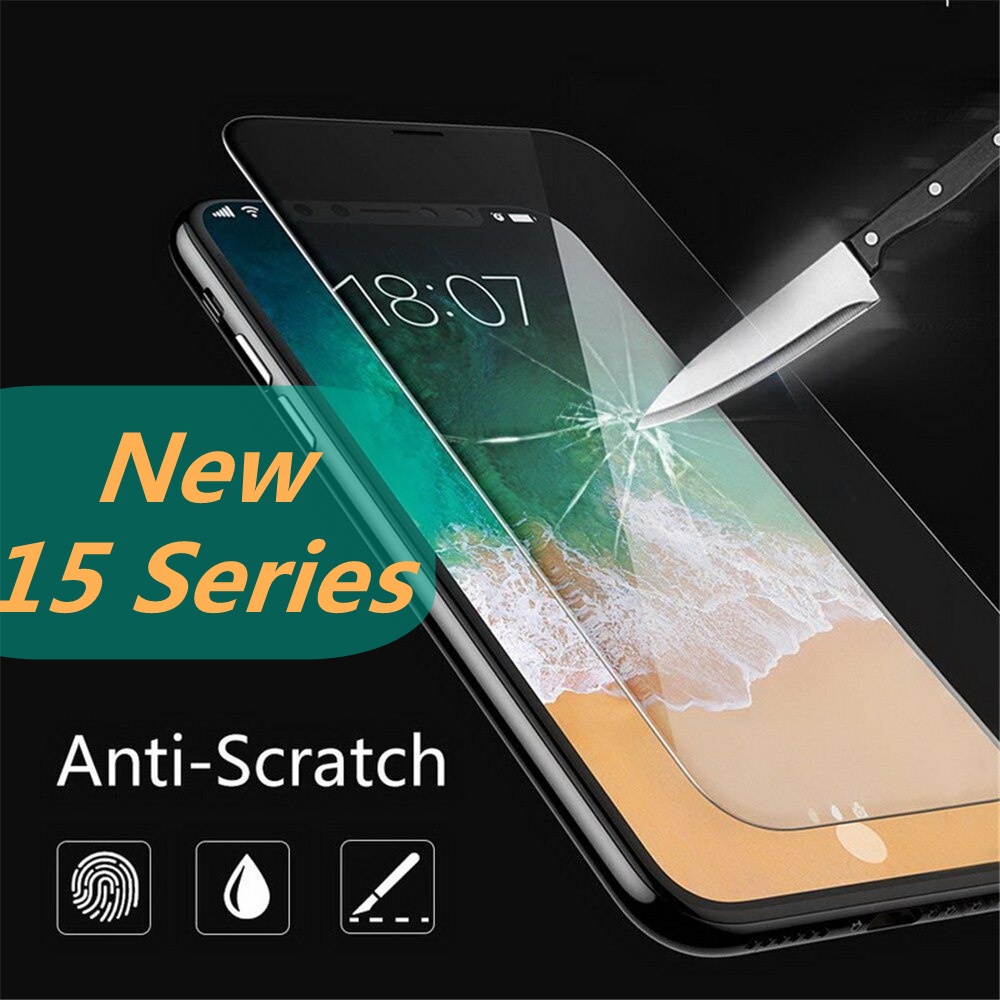 ฟิล์มกระจกนิรภัยกันรอยหน้าจอ แบบใส สําหรับ iPhone 15 14 13 12 11 Pro max 11 Pro 12 Mini X XS XR 6 6s 7 8 Plus xsmax 14 15Plus 15pro max