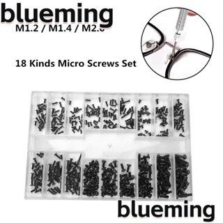 Blueming2 ชุดสกรูสเตนเลส ขนาดเล็ก 18 ประเภท สีดํา M1.2 M1.4 M2.0 สําหรับแว่นตา