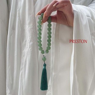 Preston สร้อยข้อมือ ลูกปัดหยก เชือกยืดหยุ่น สไตล์จีนโบราณ เรโทร เครื่องประดับ สําหรับของขวัญ