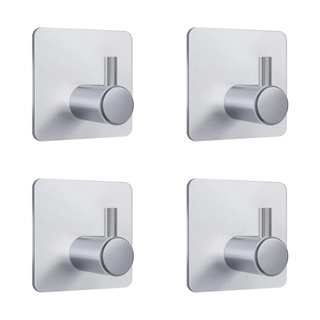 4pcs Practical Wall Mount Waterproof Stainless Steel Strong Heavy Duty Home Storage Rustproof No Drilling Coat Towel