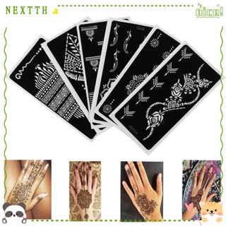 Nextth ขายดี แผ่นแม่แบบสักชั่วคราว ลาย Mehndi สไตล์อินเดีย สําหรับตกแต่ง