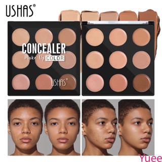 Ushas 9 สีคอนซีลเลอร์ใบหน้า Brightening ครอบคลุมจุด Pockmarks Teardrops Dark Circles yuee