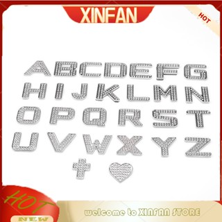 Xinfan สติกเกอร์สะท้อนแสง ลายตัวอักษร ตัวเลข 3d 30 มม. สีเงิน สําหรับตกแต่งรถยนต์ 1 ชิ้น