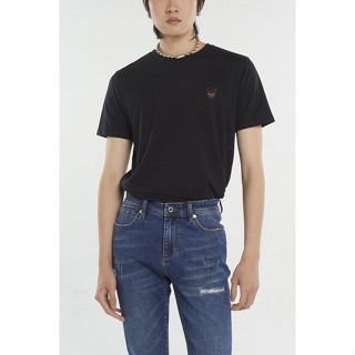 ESP เสื้อทีเชิ้ตเฟรนช์ชี่คอกลม ผู้ชาย สีดำ | Crew Neck Frenchie Tee Shirt | 03853