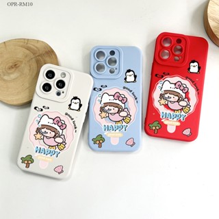 Realme 10 9 9i 8 8i 6i 5 5S 5i Pro Plus Pro+ 4G 5G เคสเรียวมี สำหรับ Penguin Girl เคส เคสโทรศัพท์