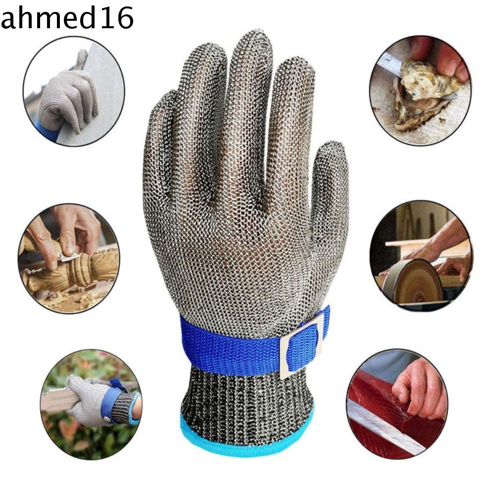 Ahmed ถุงมือสเตนเลส กันการสึกหรอ กันบาด ปลอดภัย สําหรับตัดลวด