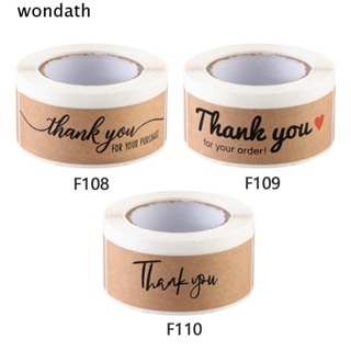 Wonda สติกเกอร์ฉลาก ลาย Thank You For Your Order 3x1 นิ้ว แฮนด์เมด สําหรับตกแต่งเครื่องเขียน 120 ชิ้น ต่อม้วน