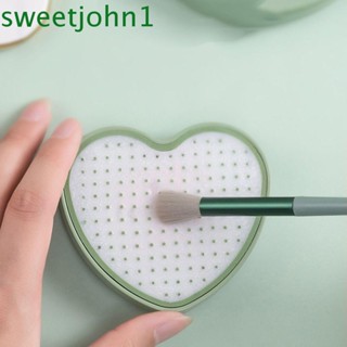 Sweetjohn กล่องสบู่ทําความสะอาดแปรงแต่งหน้า 2in1 สไตล์นอร์ดิก เรียบง่าย