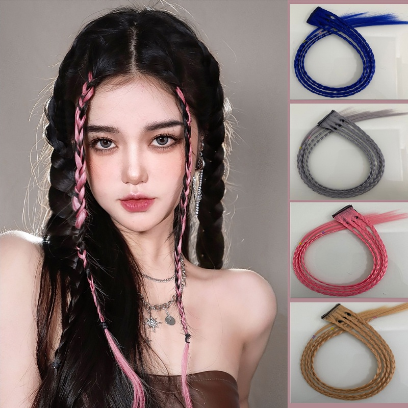 ช่อไฮไลท์ กิ๊บผมเปีย ผมเปียไฮไลท์ 26สี ไหมนิ่ม ไม่เงา เหมือนผมจริง