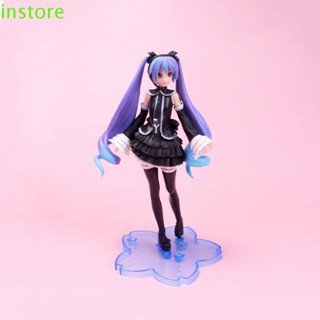 Instore โมเดลตุ๊กตาฟิกเกอร์ Hatsune Miku Sakura เสื้อผ้าสีดํา สําหรับตกแต่งบ้าน