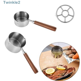 Twinkle หม้อทอดน้ํามัน สเตนเลส ด้ามจับไม้ ขนาดเล็ก อเนกประสงค์ ทนทาน สําหรับทําอาหาร ใช้ในครัวเรือน