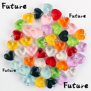 Future จี้สร้อยคอ รูปหัวใจ สีแคนดี้ เครื่องประดับ DIY