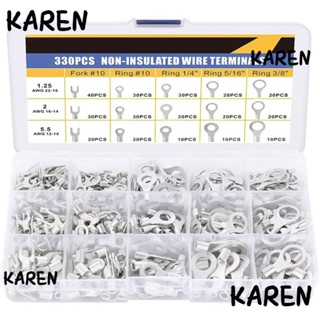 Karen ขั้วต่อสายไฟ ตะเกียบ 22-10 AWG ไม่หุ้มฉนวน 330 ชิ้น