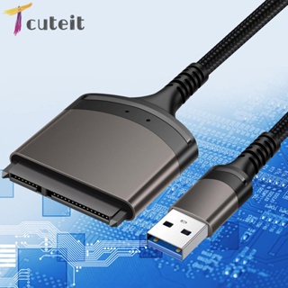 Tcuteit สายเคเบิลเชื่อมต่อคอมพิวเตอร์ USB 3.0 Type C เป็น SATA 23 ซม. 1 Gbps สําหรับฮาร์ดไดรฟ์ SSD 2.5 นิ้ว