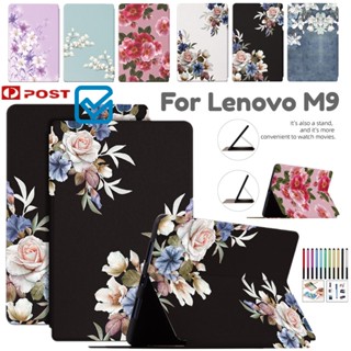 เคสหนัง ฝาพับ ลายการ์ตูน กันกระแทก พร้อมช่องใส่บัตร สําหรับ Lenovo Tab M9 (TB310XU TB310FU) 9 นิ้ว