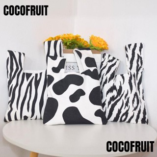 Cocofruit กระเป๋าถือ กระเป๋าช้อปปิ้ง ผ้าแคนวาส ลายทาง ขนาดใหญ่ จุของได้เยอะ สําหรับผู้หญิง