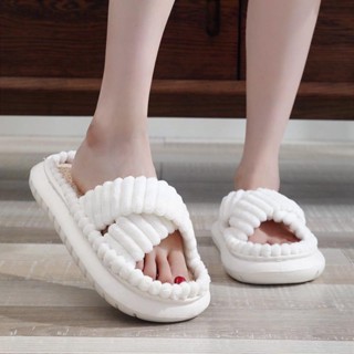 Solid Color Casual Sweet Home Floor Linen Open Open Toe Slippers