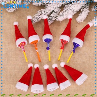 Lontime หมวกซานตาคลอส อมยิ้ม สีแดง สําหรับตกแต่งเทศกาลคริสต์มาส 25 ชิ้น
