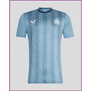 Yx 2023-2024 เสื้อยืดลําลอง แขนสั้น คอกลม พิมพ์ลาย Newcastle Jersey สีฟ้า พลัสไซซ์