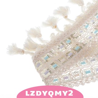 [Lzdyqmy2] ริบบิ้นลูกไม้ ประดับเลื่อม 1 หลา สําหรับตกแต่ง DIY