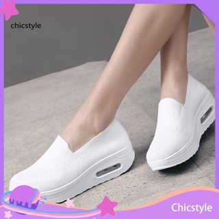 Chicstyle รองเท้าแพลตฟอร์มลําลอง ผ้าตาข่าย ระบายอากาศ กันลื่น น้ําหนักเบา เหมาะกับการเล่นกีฬา ฤดูใบไม้ผลิ ฤดูร้อน สําหรับสตรี 1 คู่